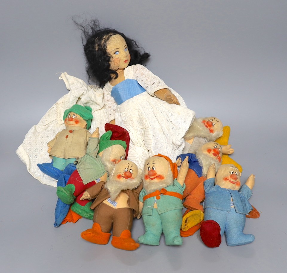 A Chad Valley Snow White and the Seven Dwarves, Snow White 37 cms high.